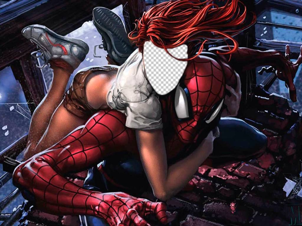 Fotomontaje con Mary Jane y Spiderman para poner tu foto en ella ..