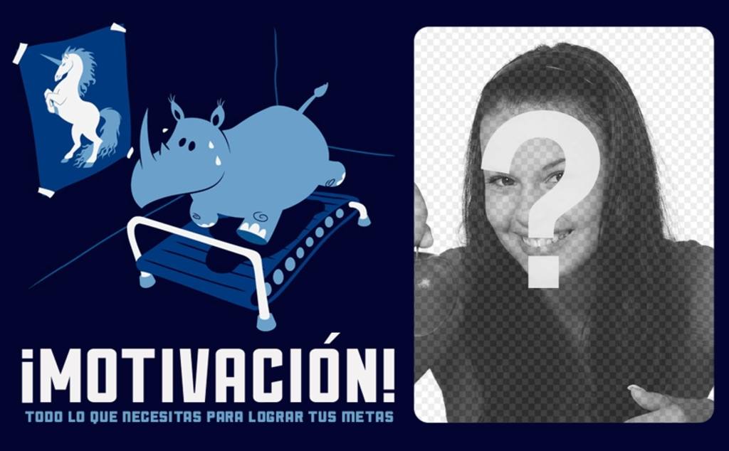 Foto de motivación para Facebook con un rinoceronte. ..