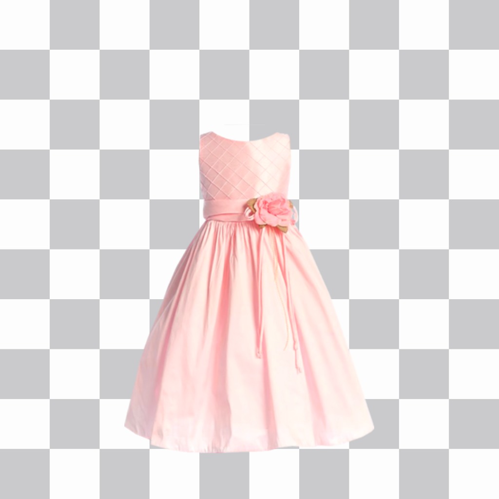Sticker de un vestido rosa de comunión para poner en tu foto ..