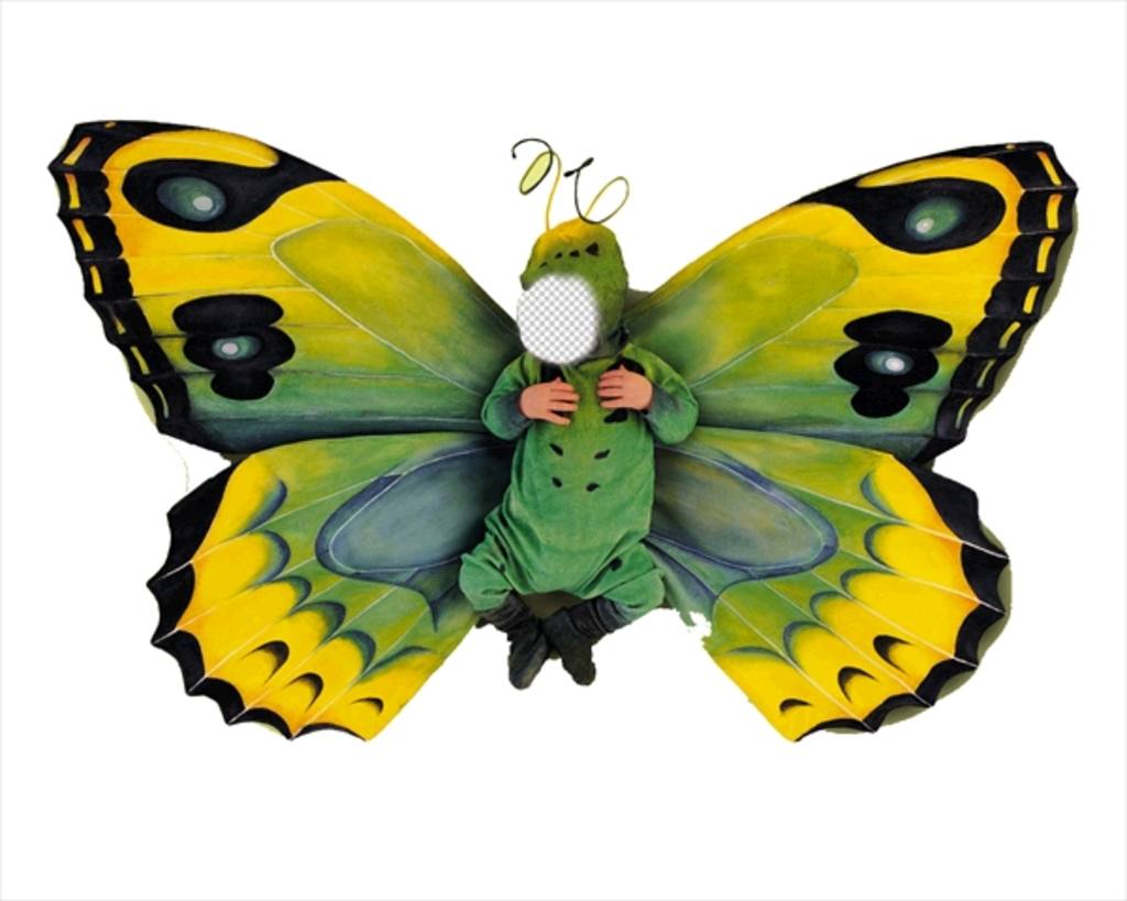 Fotomontaje de disfraz de mariposa para niños pequeños ..
