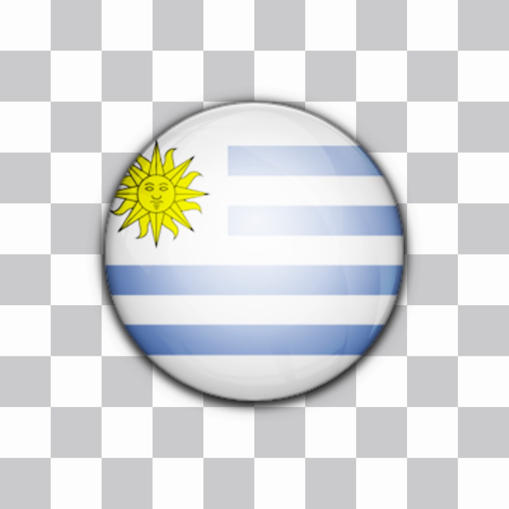 Bandera en forma de chapa de la bandera del Uruguay para poner en tus imagenes de perfil..