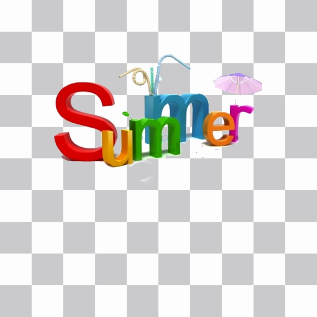Texto de SUMMER en colores para poner en tus fotos y devir que está en verano y de vacaciones! ..