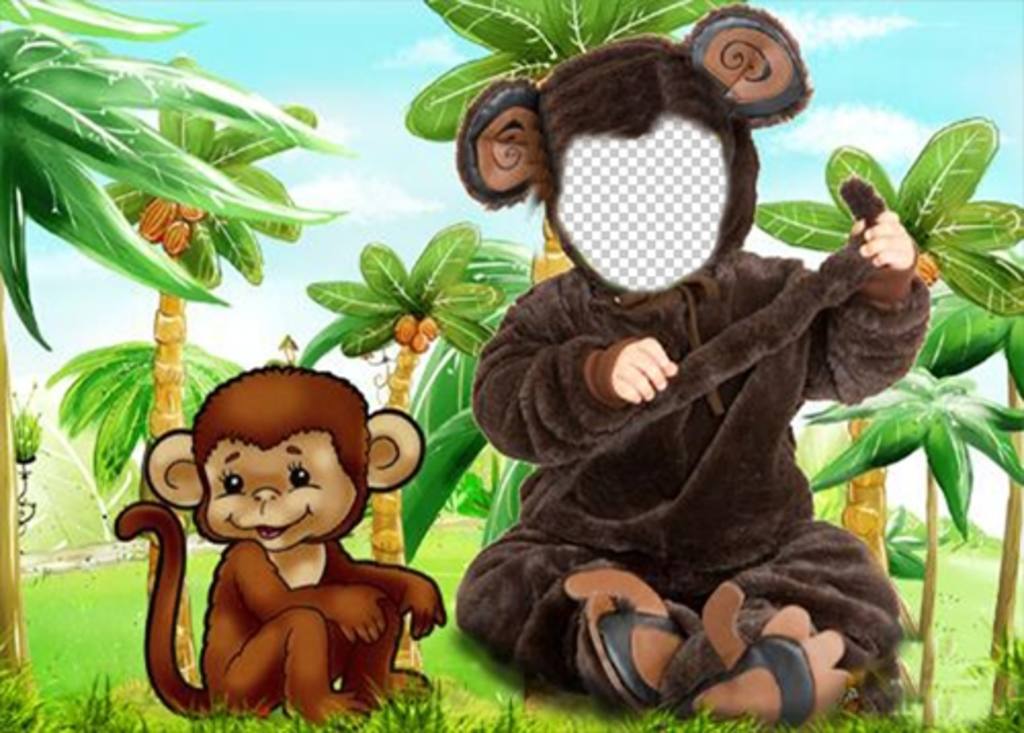 Disfraz de mono para niños en el que podrás poner una foto ..