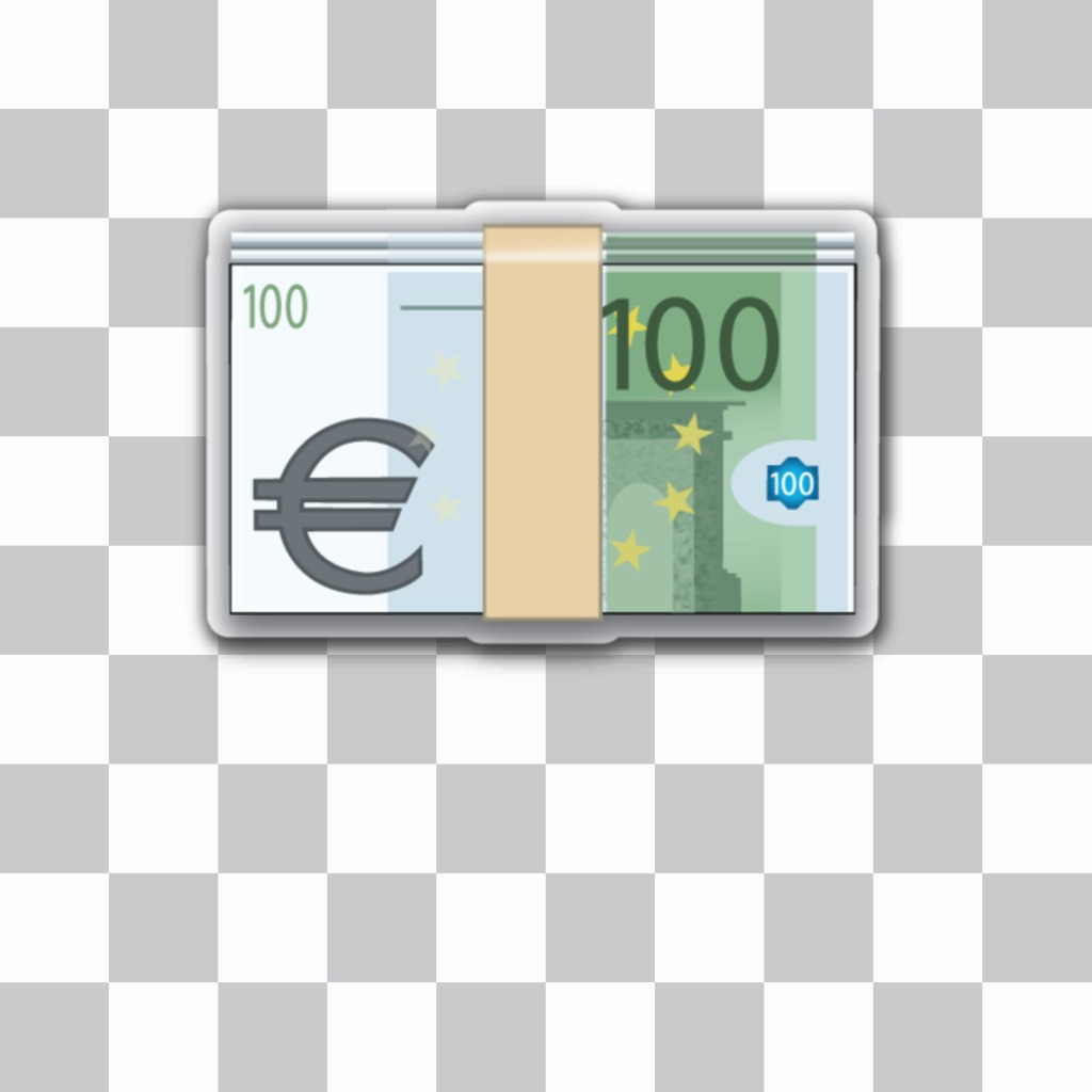 Sticker de un billete de cien euros que puedes insertar en tus imagenes..