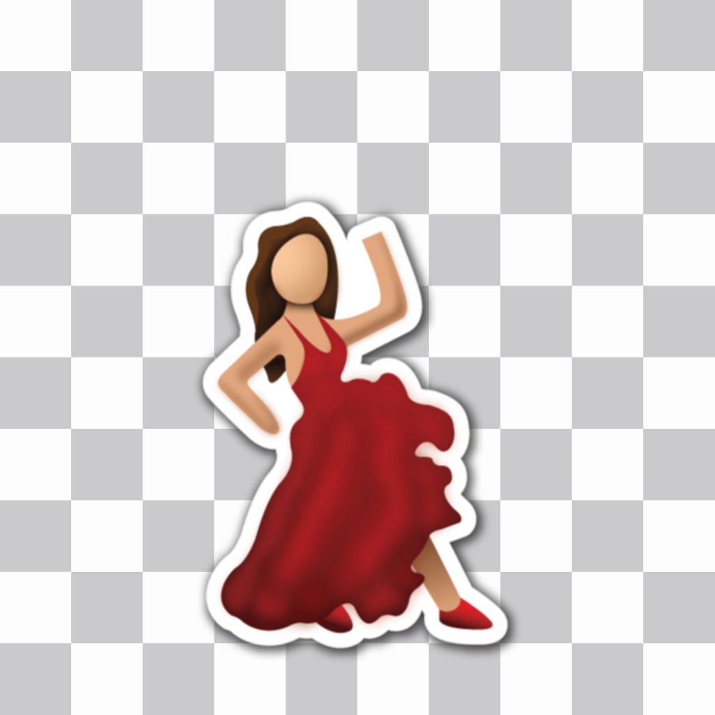 EMoticono de una flamenca bailando de whatsapp ..