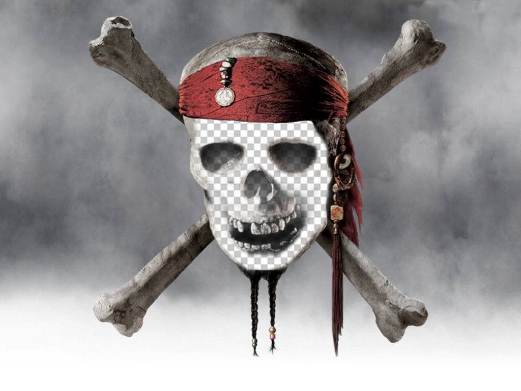 Fotomontaje de calavera de pirata para poner la foto de tu cara. ..
