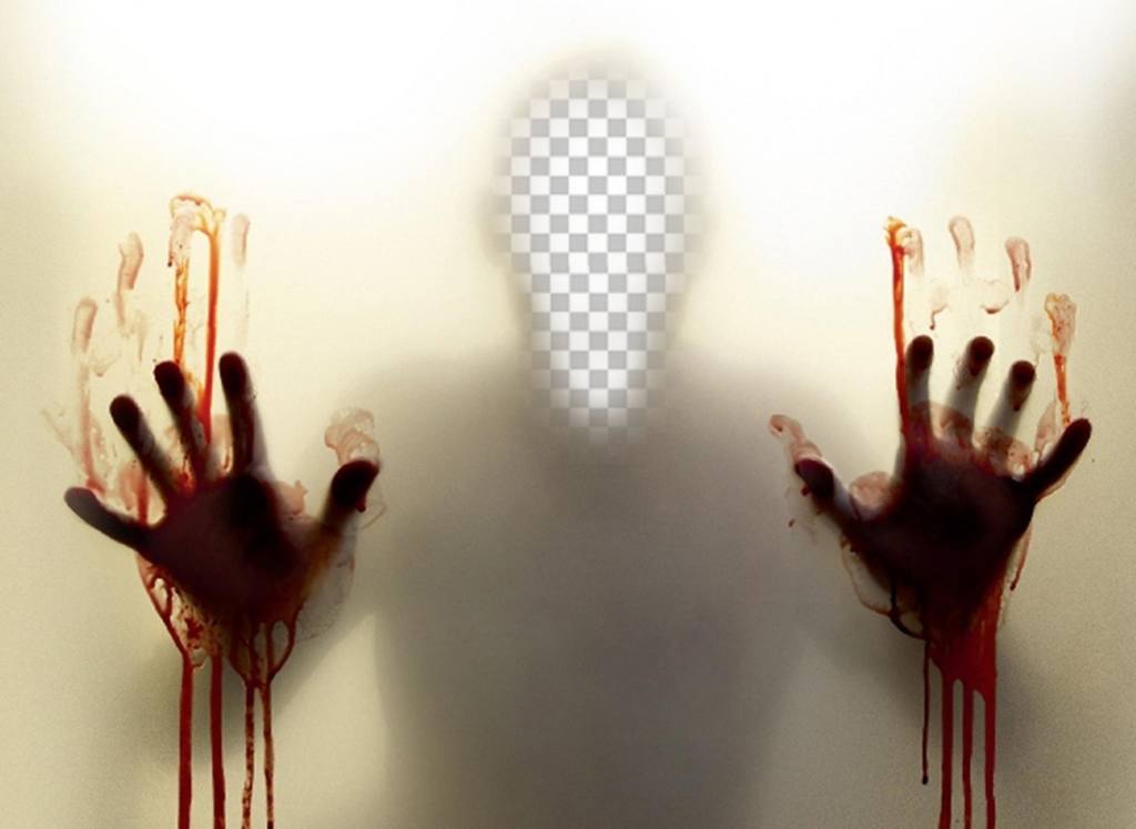 Foto montaje para poner tu cara en una sombra con sangre. ..