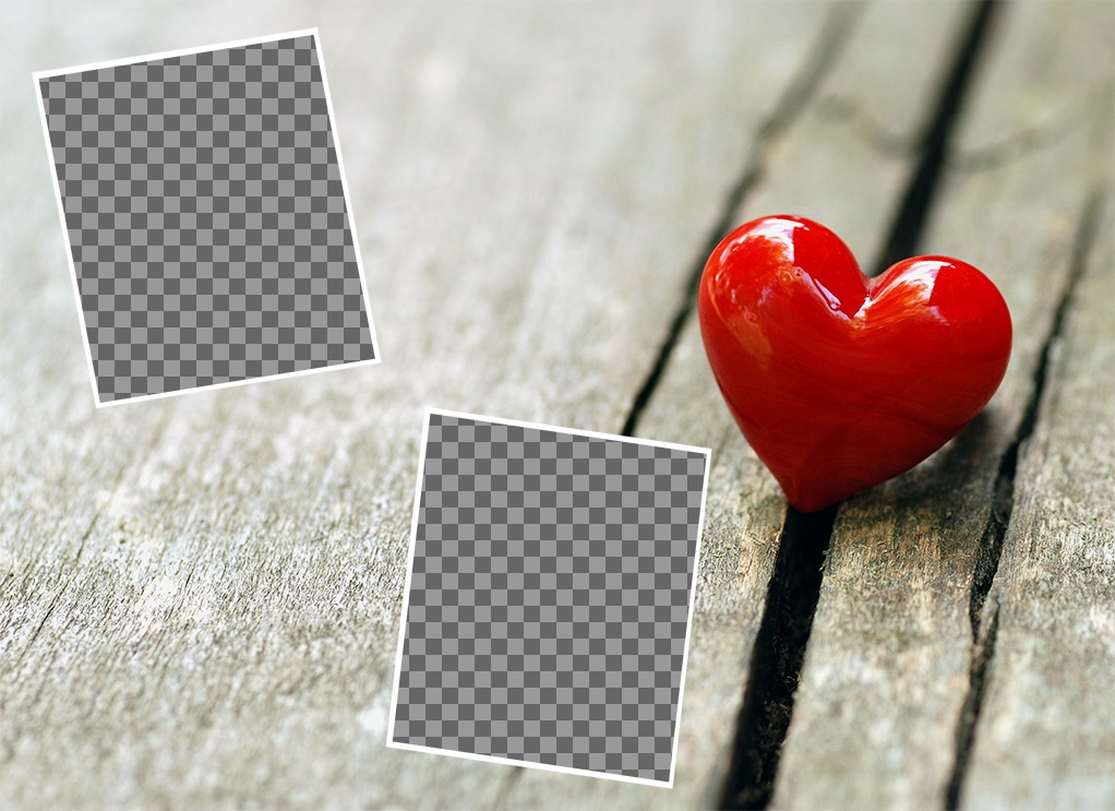Fotomontaje de amor para poner dos fotos con un corazón ..