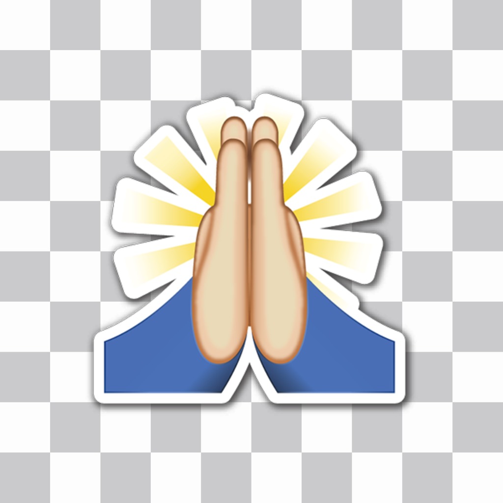 Sticker del emoji de las manos juntas para orar. ..