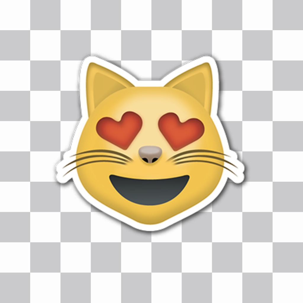 Sticker del emoticono del Gato enamorado ..