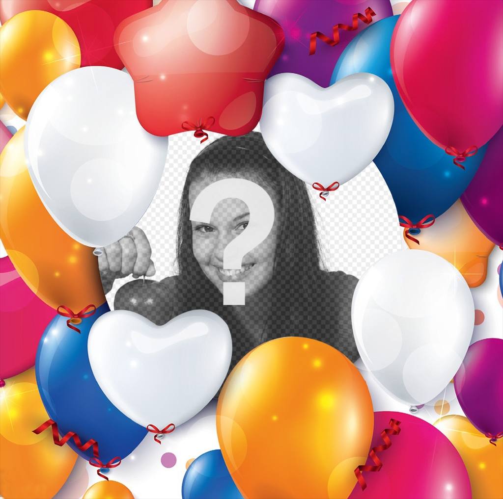 Fotomontaje con globos de celebración para tu foto ..