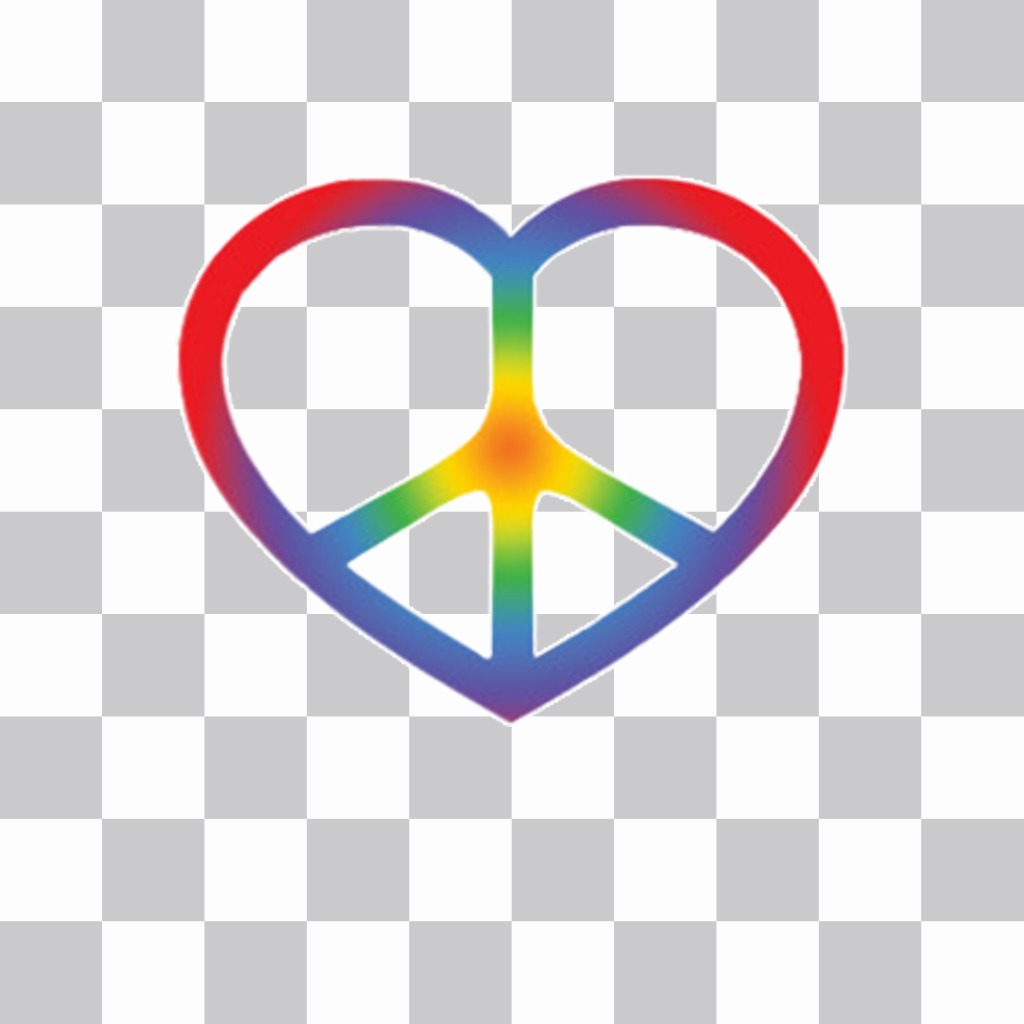 Sticker del símbolo de la Paz y un corazón para tu foto ..