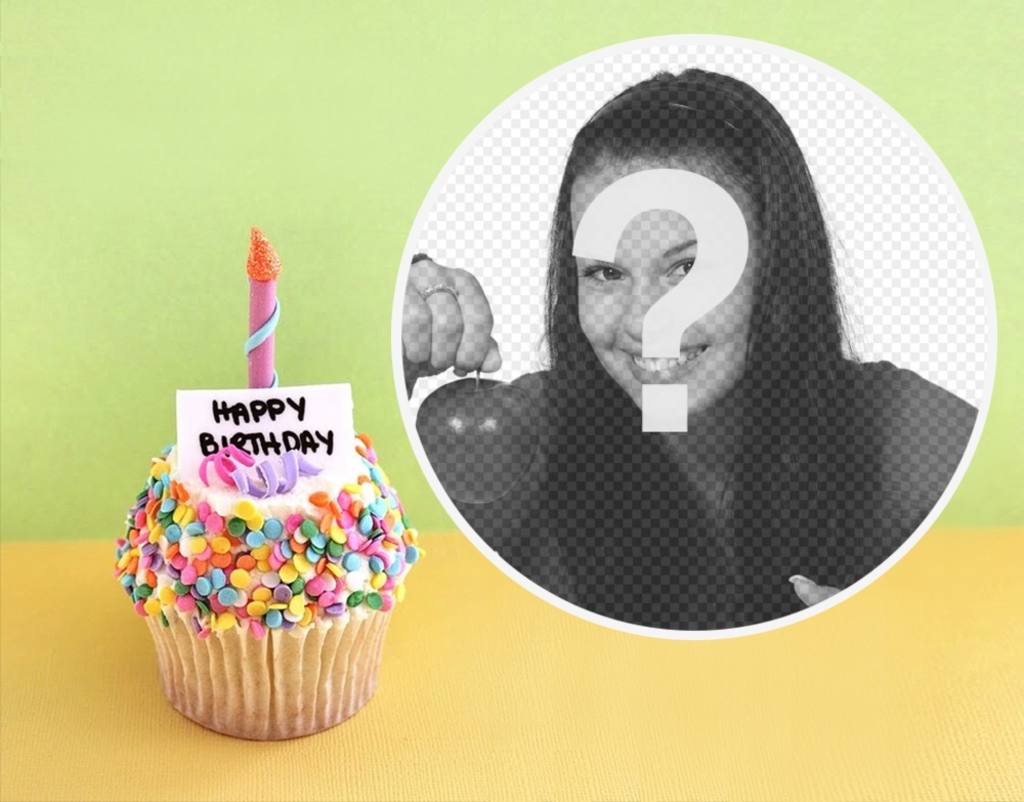 Fotomontaje con un cupcake de Cumpleaños para tu foto ..