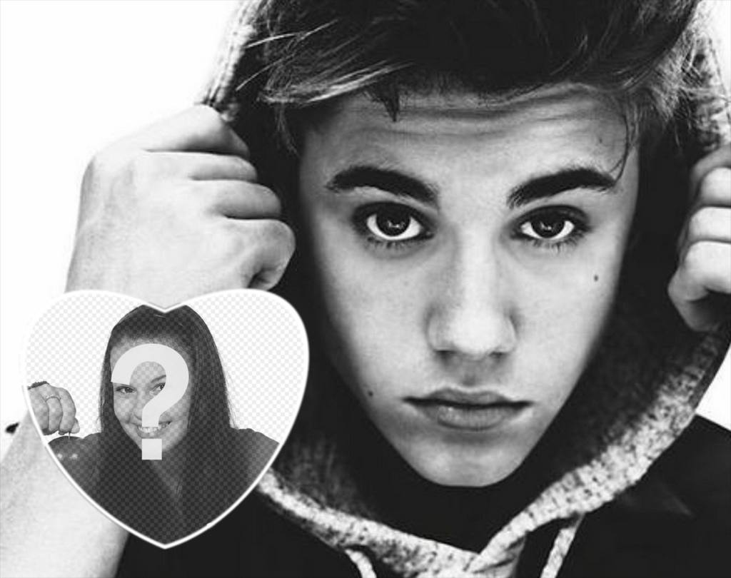 Fotomontaje de Justin Bieber en blanco y negro para tu foto ..