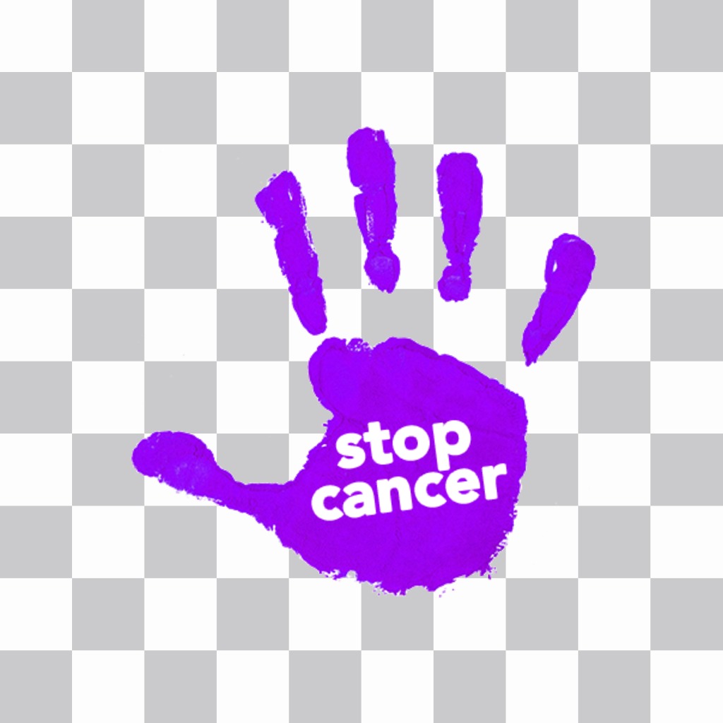Mano violeta de STOP CANCER para poner en tus fotos ..