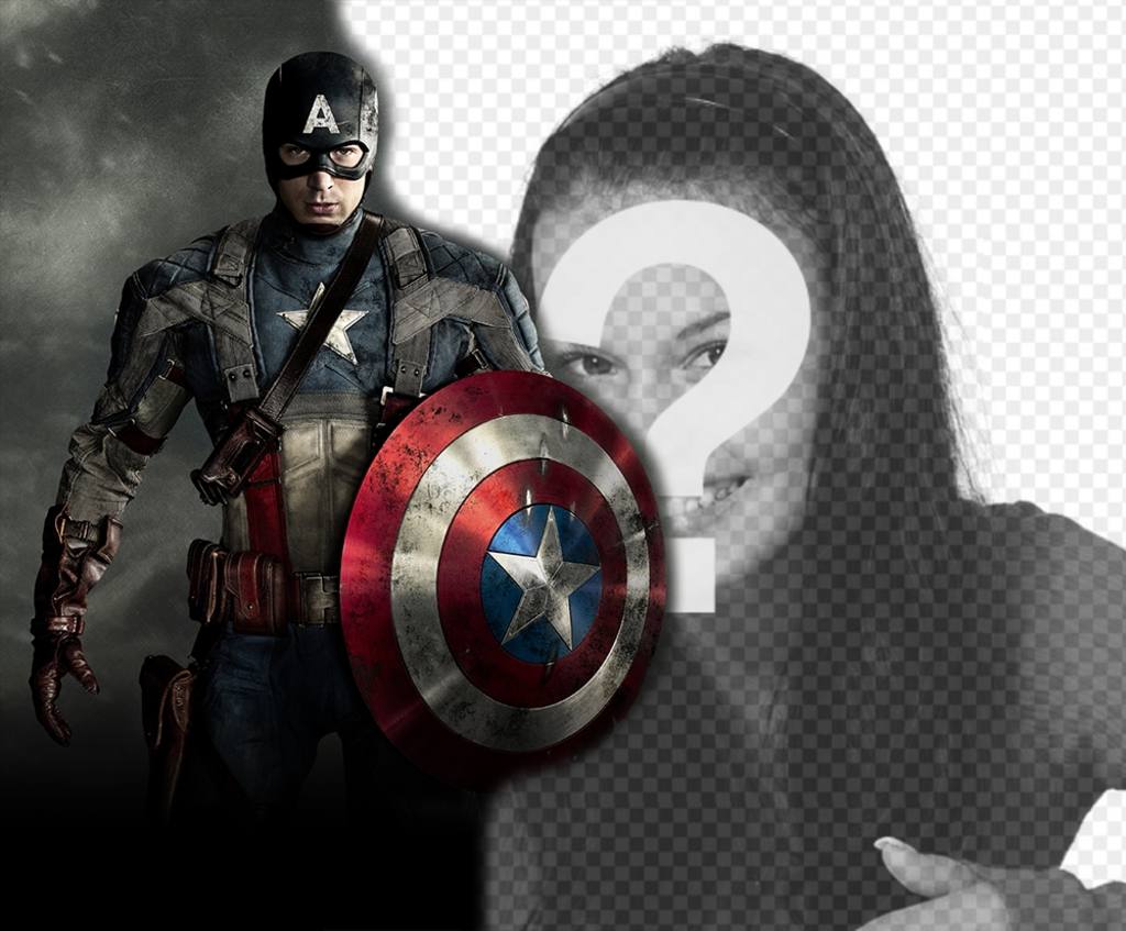 Sube tu foto con el héroe Capitán América y gratis ..