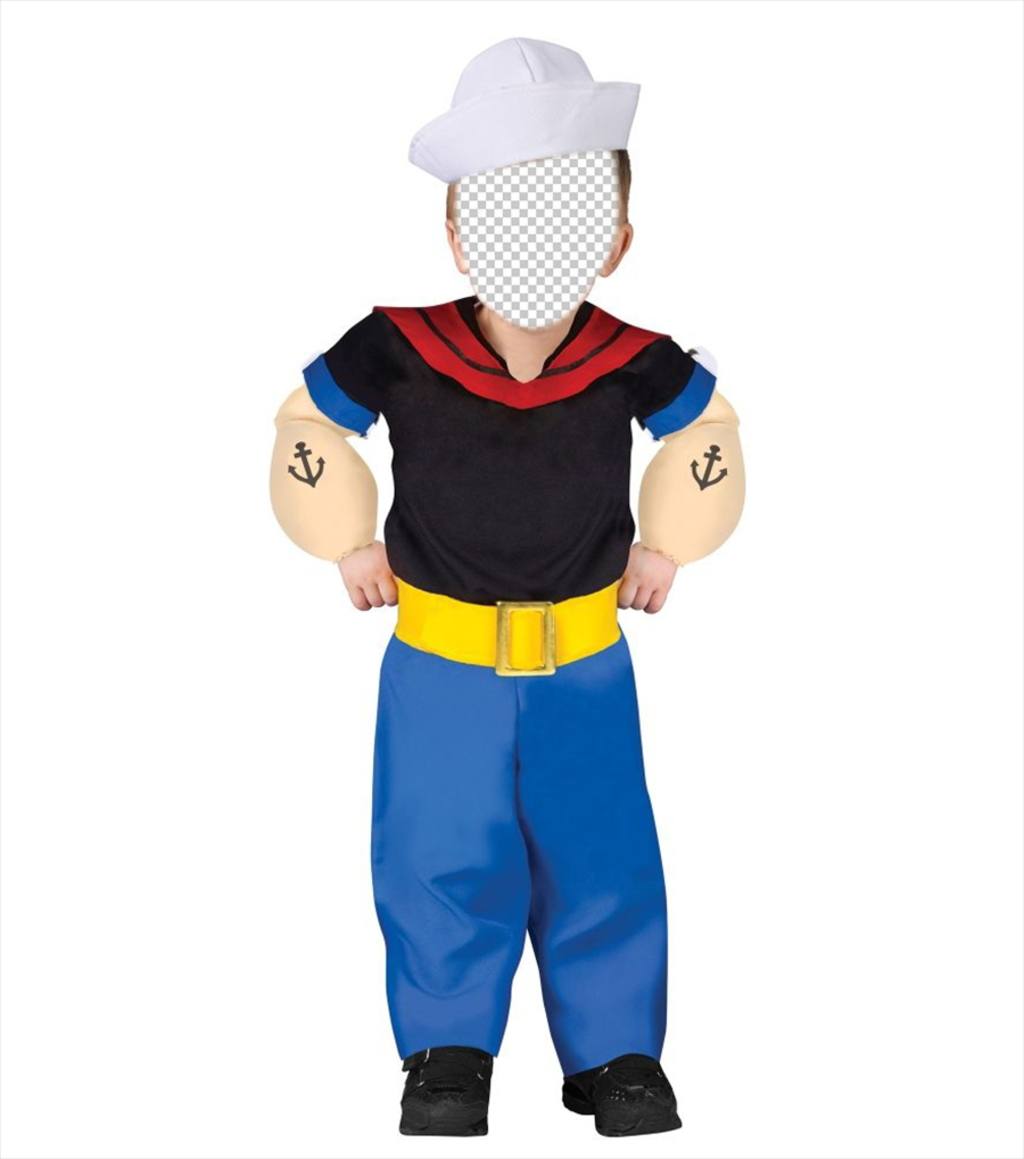 Montaje online del disfraz de Popeye El Marino para los niños ..