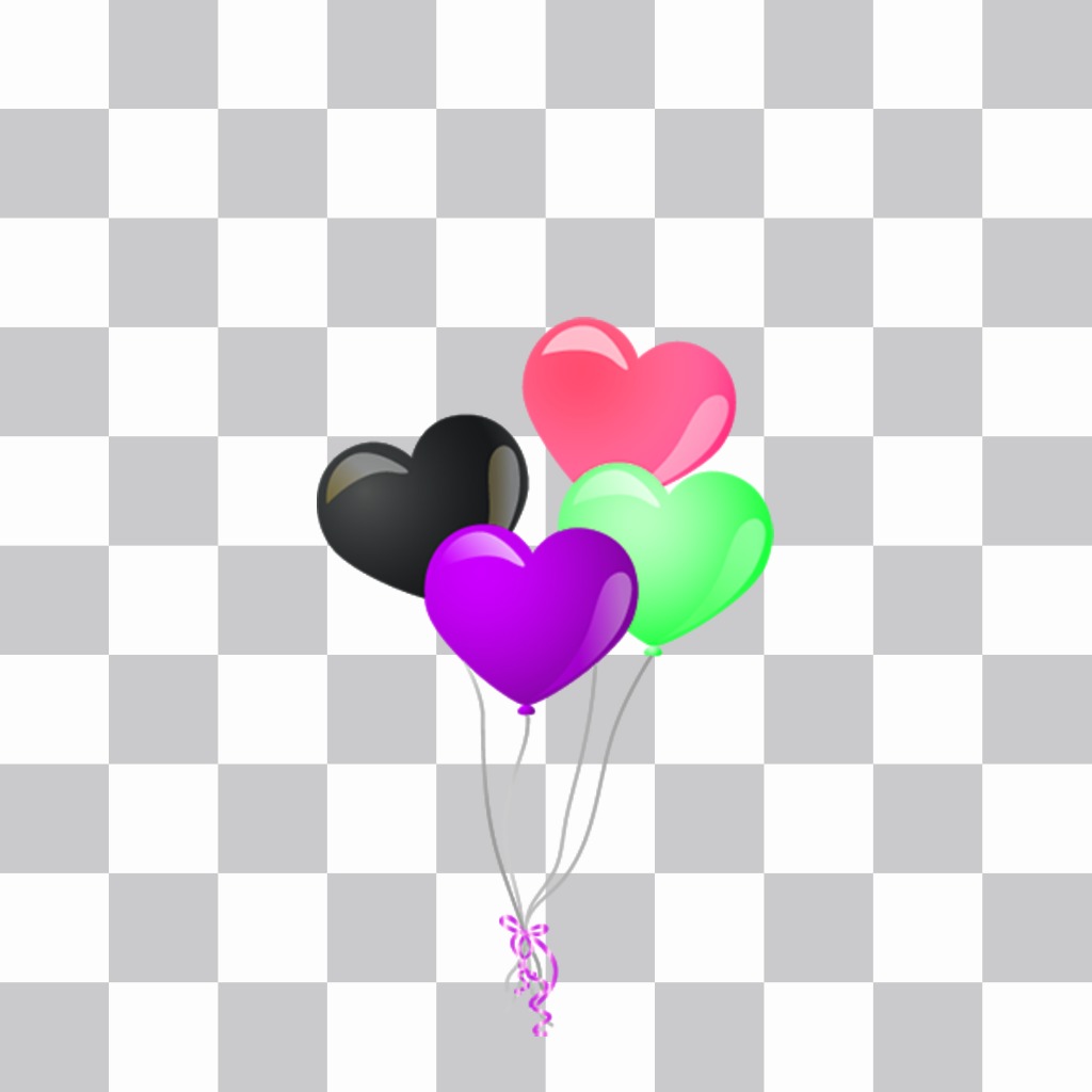 Globos coloridos y en forma de corazón para añadir en tus imágenes ..
