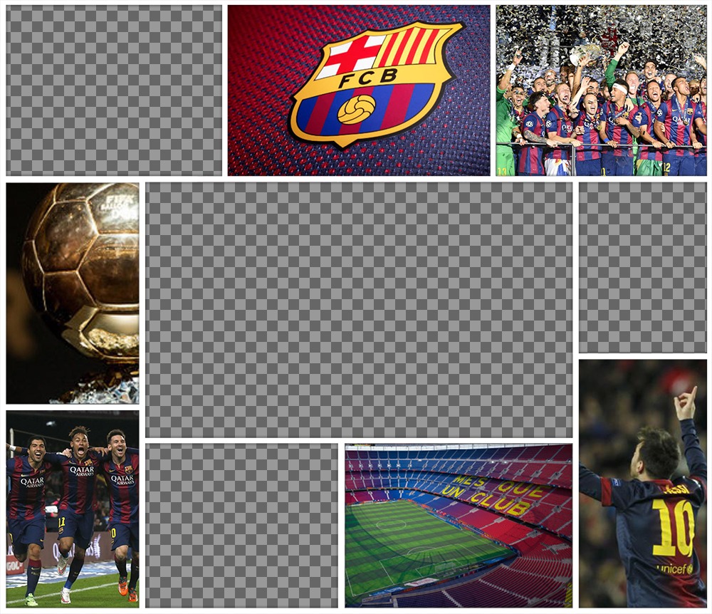 Original collage del FC Barcelona para editar con 4 fotos ..