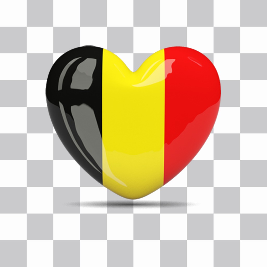 Corazón con la bandera de Bélgica para decorar tus fotos ..