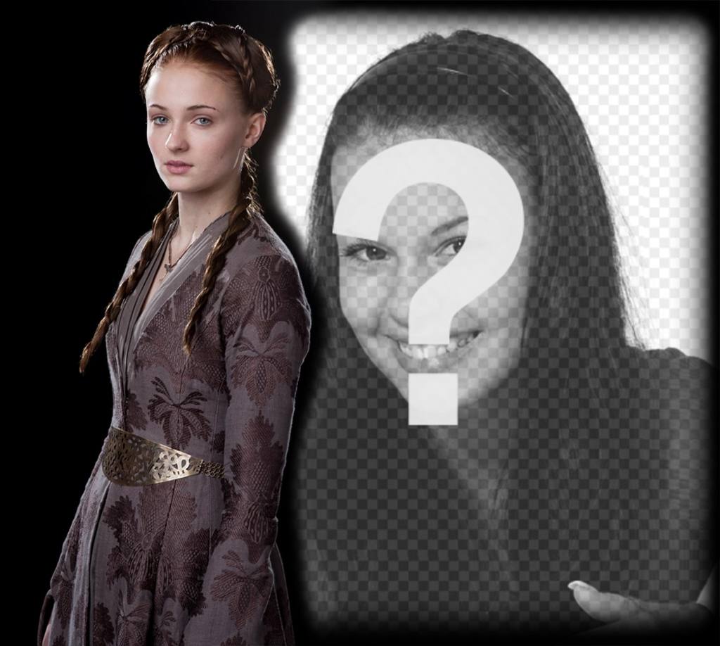 Foto efecto editable para poner tu foto junto a Sansa Stark ..