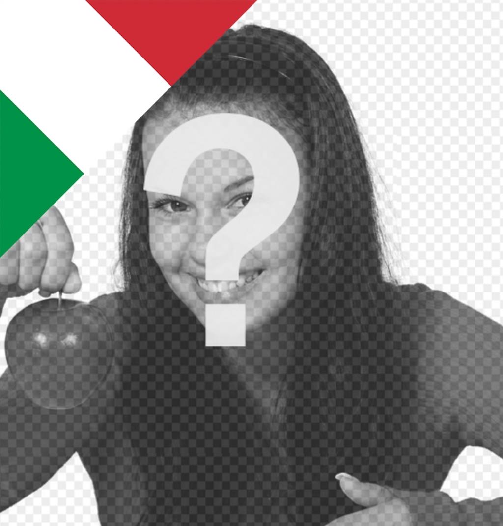 Bandera de Italia en la esquina de tus fotos con este montaje online ..
