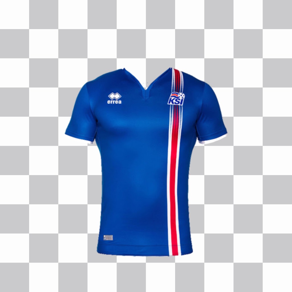 Fotomontaje para añadir la camiseta del equipo de fútbol de Islandia ..