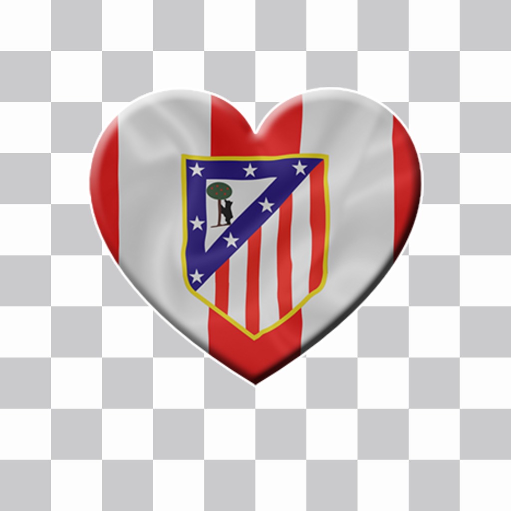 Corazón con la bandera del Atlético de Madrid para pegar en tus fotos ..