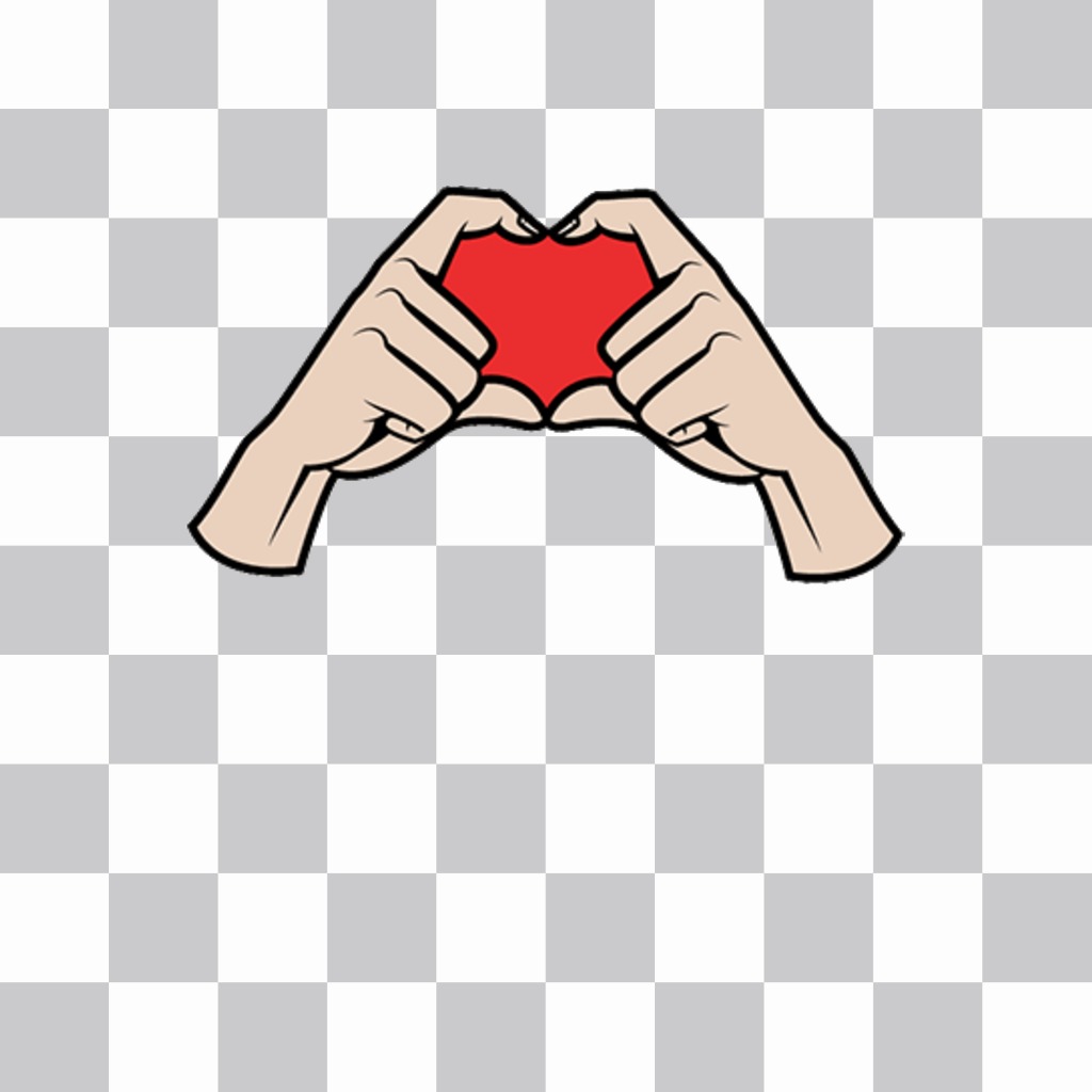 Sticker para tus fotos con las manos haciendo la forma de corazón ..