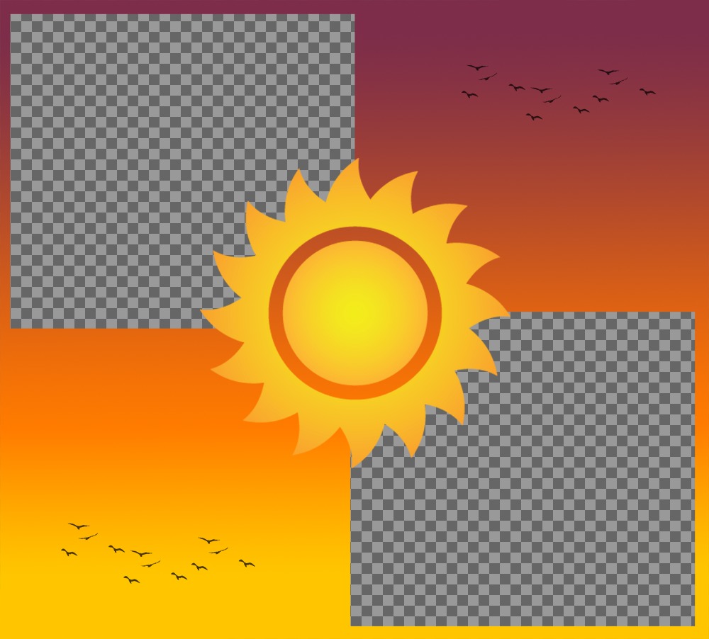 Collage para editar con dos fotos y añadirles el sol en un atardecer ..