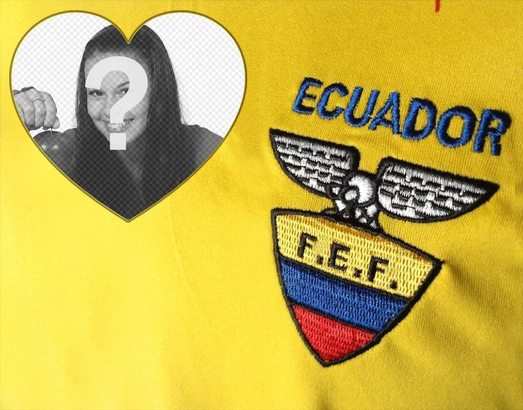 Foto efecto con el escudo y camisa de fútbol de Ecuador para tu foto ..