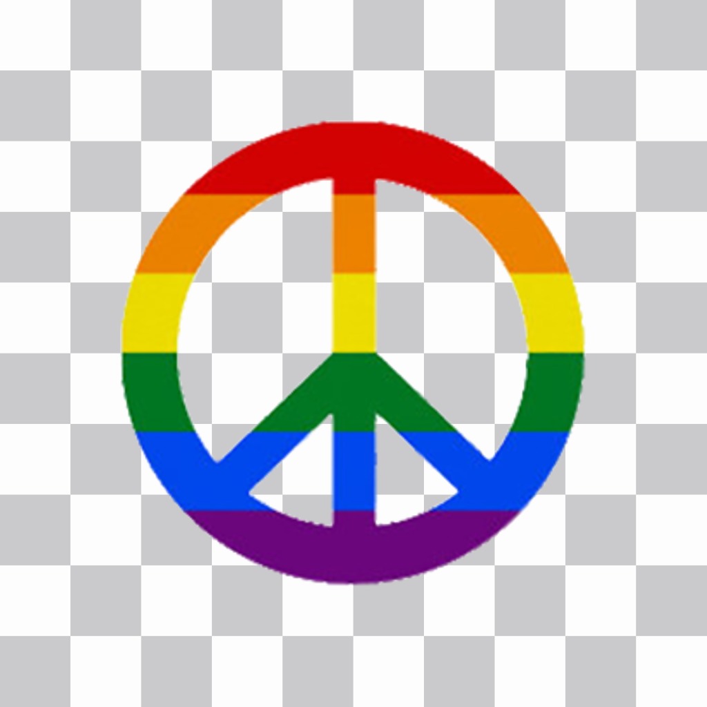 Simbolo de la Paz y el Amor con los colores del arcoiris para decorar tus fotos ..