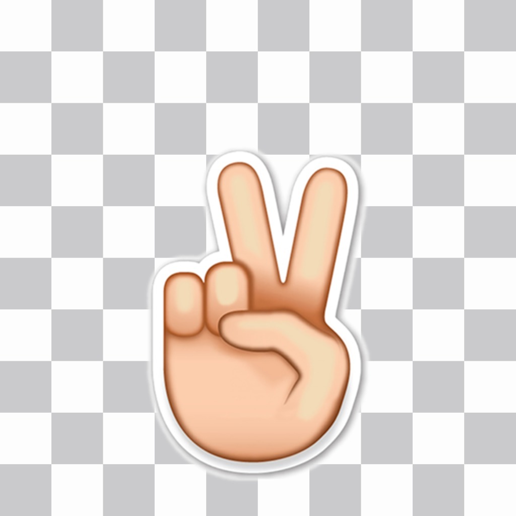 Emoji de la mano en forma de V para pegar en tus fotos como sticker ..
