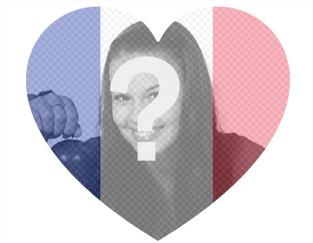 Bandera de Francia en forma de corazón para añadirle a tu foto como filtro ..
