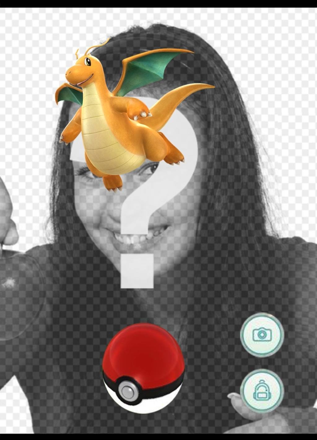 Fotomontaje de Pokemon Go con Dragonite donde puedes añadir una foto ..