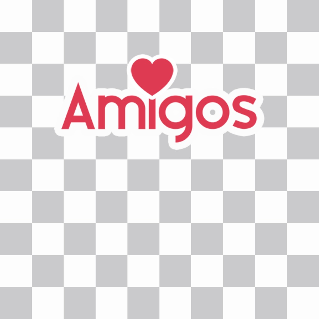 Pegatinas con la palabra AMIGOS y un corazón para pegar en tus fotos online ..