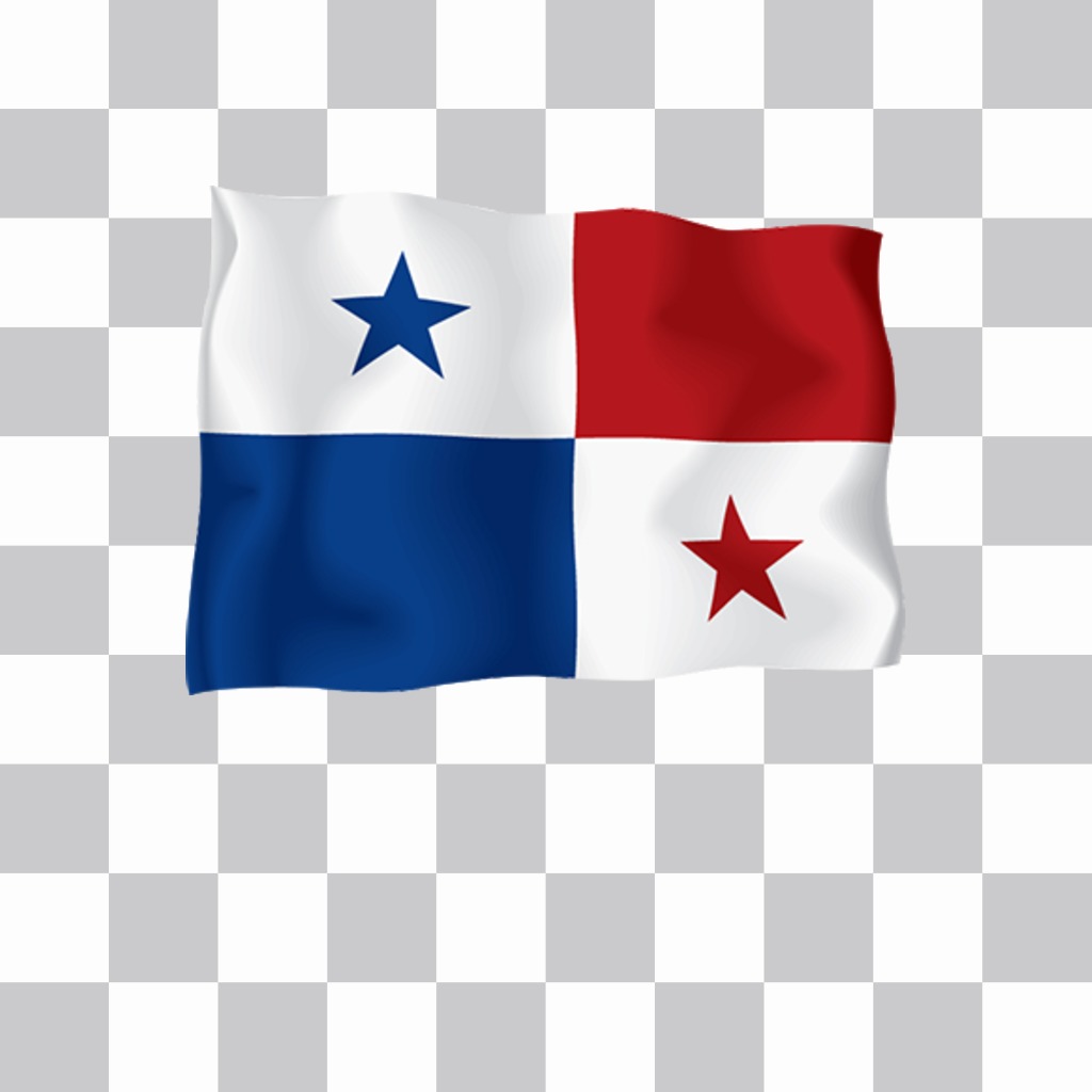 Bandera de Panamá hiper realista para pegar en tus fotos como un sticker ..