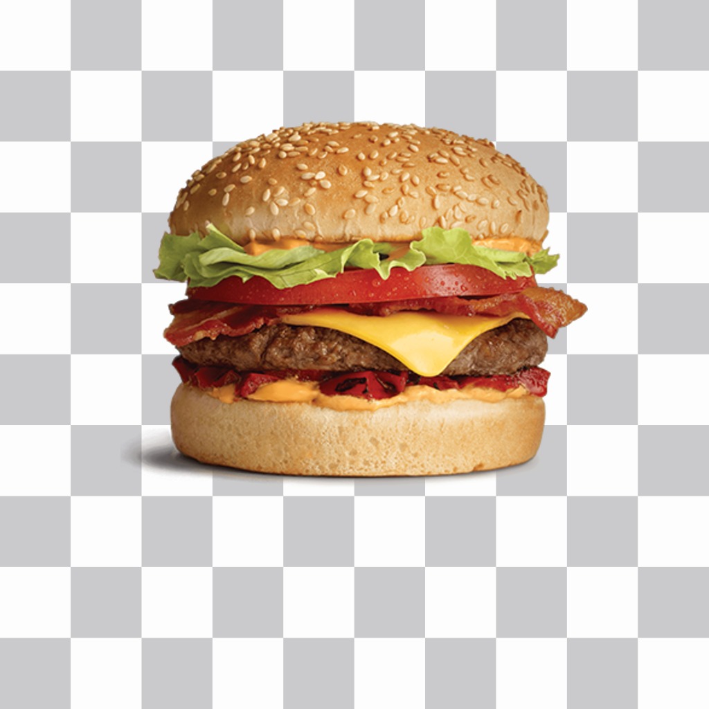 Pegatina de una enorme y realista hamburguesa para pegar en tus fotos gratis ..