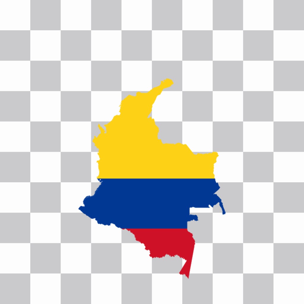 Mapa de Colombia con la bandera para pegar en tus fotos de manera gratuita ..