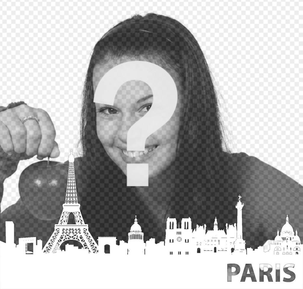 Foto efecto editable con tu foto para añadirle la silueta de Paris ..