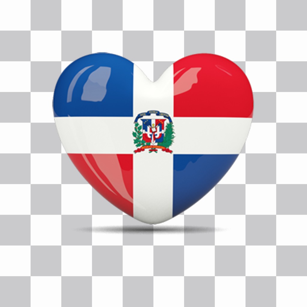 Pegatina decorativa de la bandera de República Dominicana en forma de corazón ..