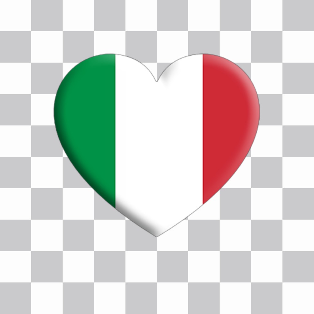 Corazón con la bandera de Italia para pegar en cualquier parte de tus fotos ..