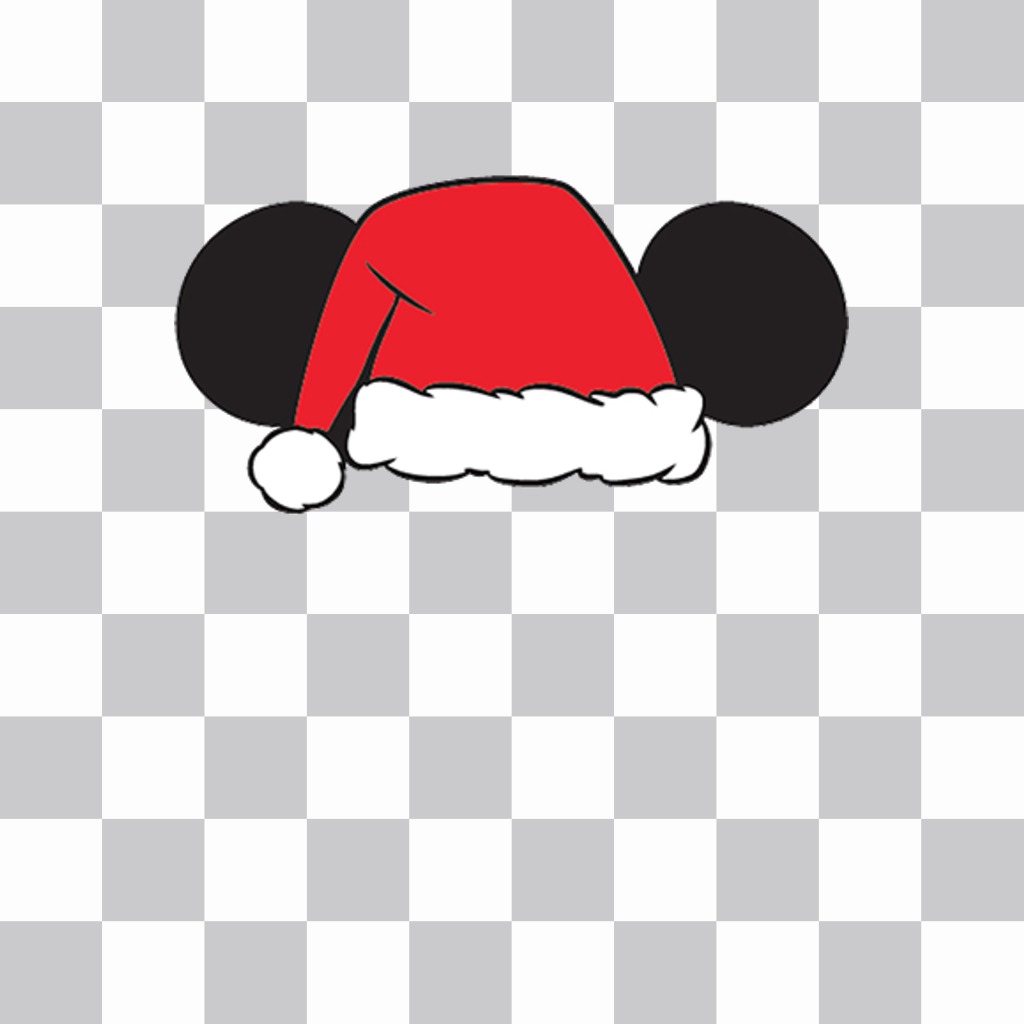 Sticker de las orejas de Mickey y un gorro de Papá Noel para tus fotos ..