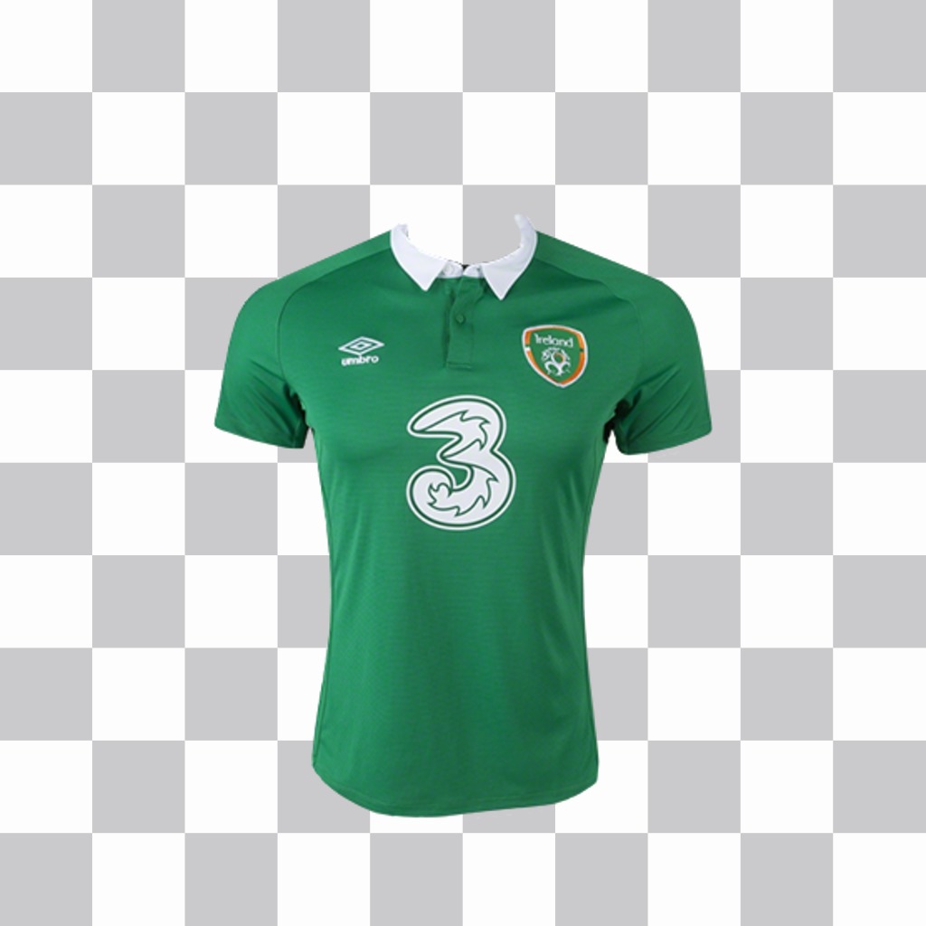 Pega la camiseta de fútbol de Irlanda en tus fotos como sticker online ..