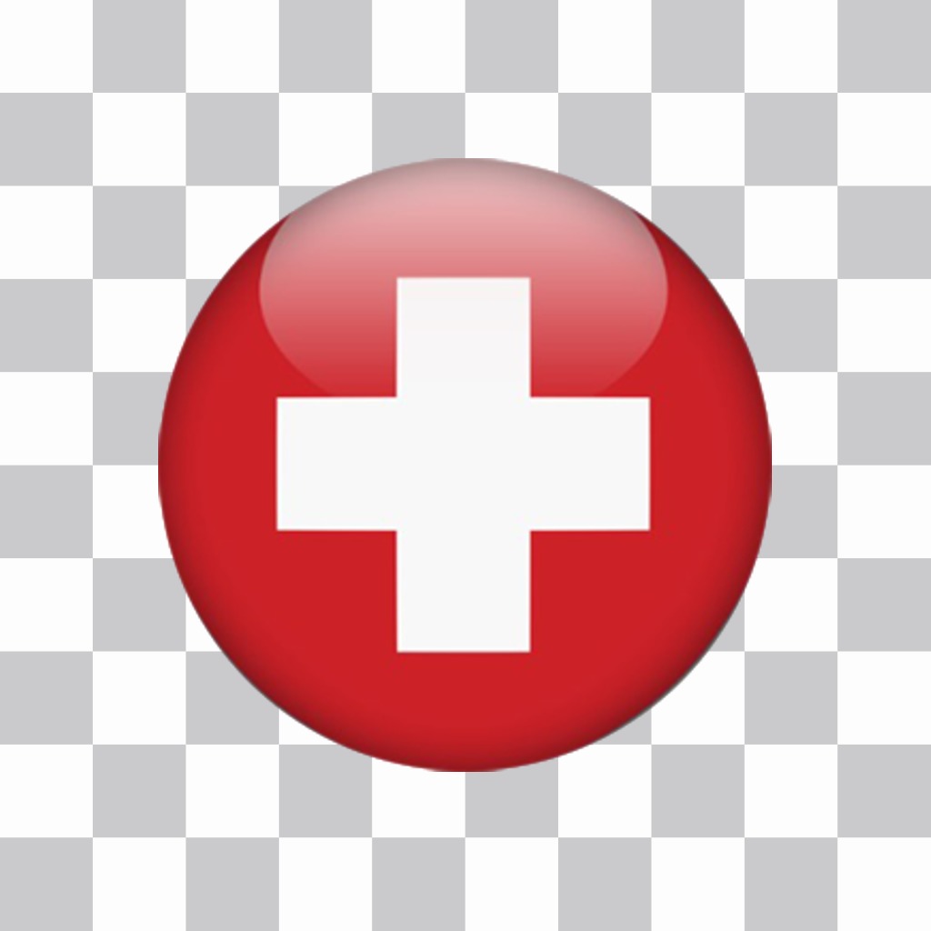 Bandera de Suiza en forma circular para pegar como sticker en las fotos ..