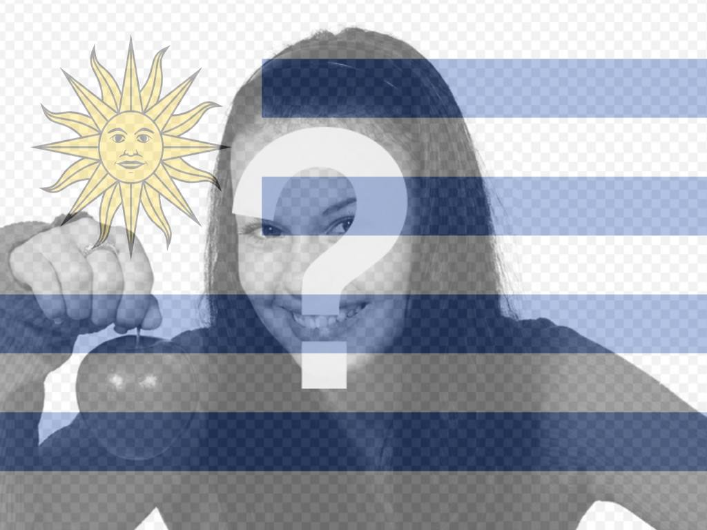 Pon la bandera de Uruguay con este filtro para fotos de bandera. ..