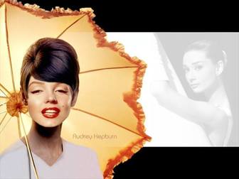 Fotomontaje de Audrey Hepburn en una famosa imagen suya.