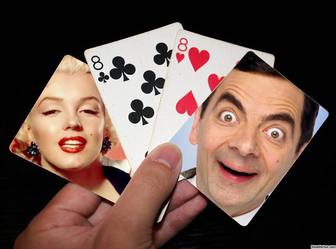 sube fotos un juego cuatro cartas poker montaje online