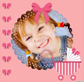 celebra nacimiento nina subiendo foto efecto