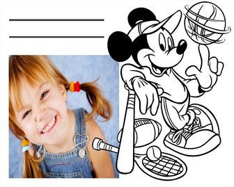 sube foto dibujo mickey e imprime colorear